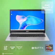 Notebook Acer Aspire 5 AMD Ryzen 7-5700u, 12GB RAM, SSD 512GB, Tela 15.6" Full HD, Windows 11 - A515-45-R36l